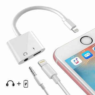 Cáp chuyển đổi 2 trong 1 vừa sạc vừa cắm tai nghe chuyển 2 cổng lightning cho iphone