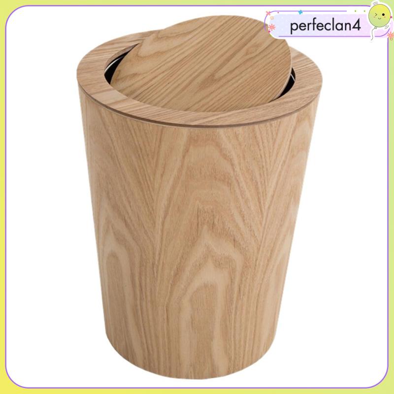 1 Thùng Rác Bằng Gỗ Trơn 9L Perfeclan4 Có Nắp Đậy Tiện Dụng