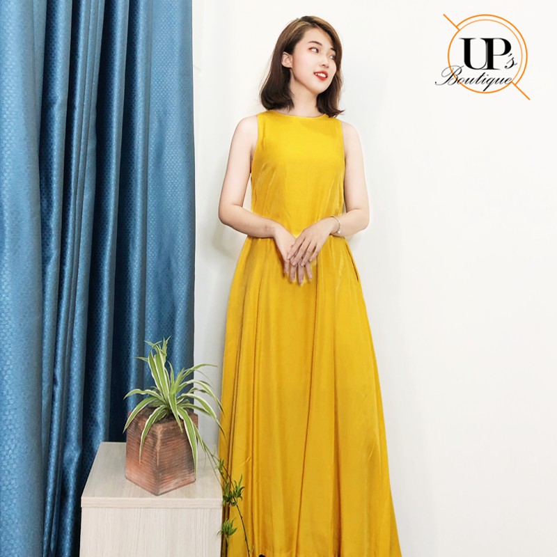 [100% Lụa Cao Cấp] Đầm Maxi Đi Biển Dáng Dài Chữ A, Hàng Thiết Kế Cao Cấp, Nơ Sau Lưng – Ups Boutique