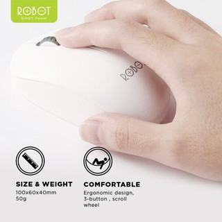 Chuột Quang Không Dây Wireless 2.4GHz ROBOT M210 Khoảng Cách Tín Hiệu 20m Hàng Chính Hãng Bảo Hành 12 Tháng 1 Đổi 1