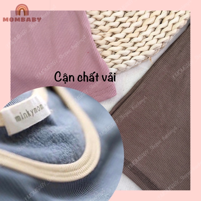 [Minkymom QC] Bộ Dài Tay Lưng Cạp Cao Len Tăm Giữ Nhiệt Tốt Cho Bé (có sẵn)