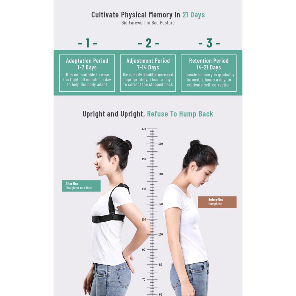 Chuẩn Form Dáng Đẹp Đai chống gù lưng trẻ em, Đai đeo lưng chống gù Nhật Bản Medicare cho nam, nữ có báo rung