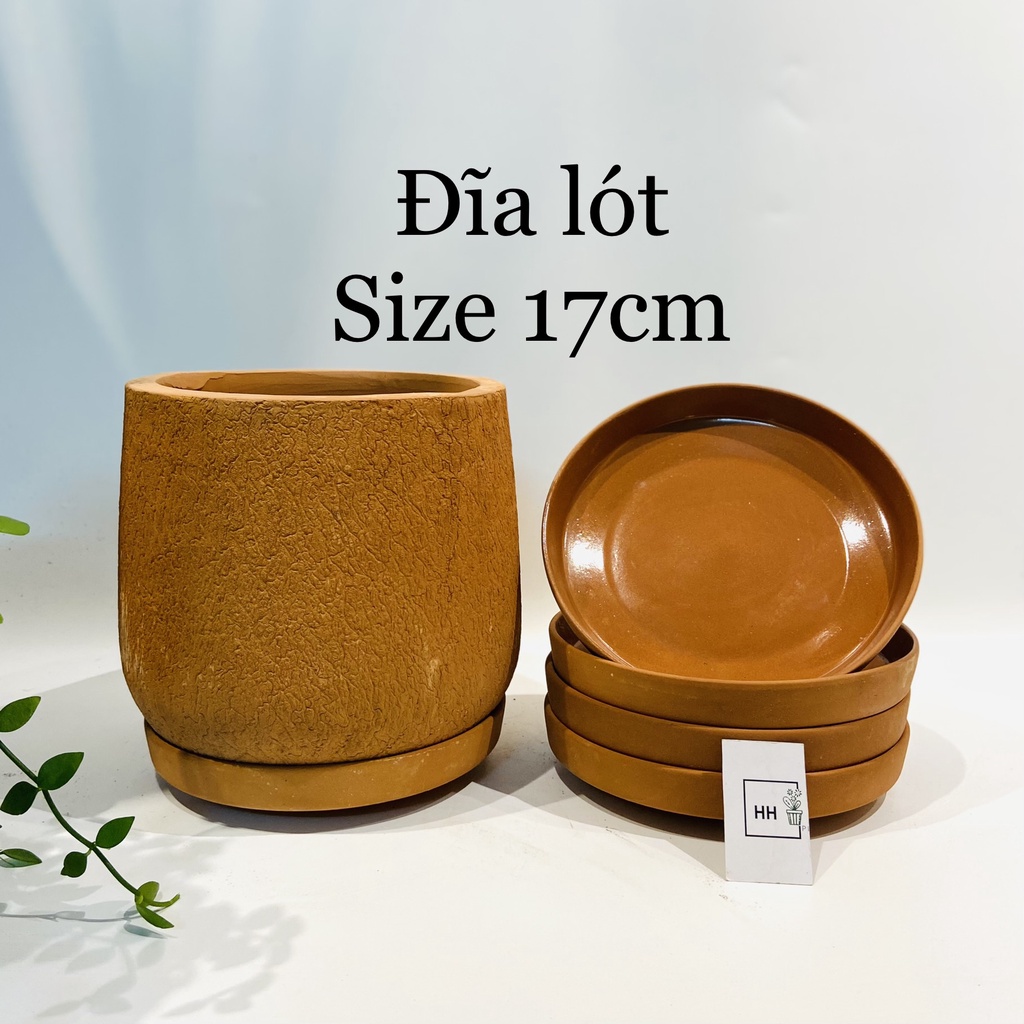 Chậu đất nung Vân gỗ, size 17x19x17cm (miệng x thân x cao) teracotta pot