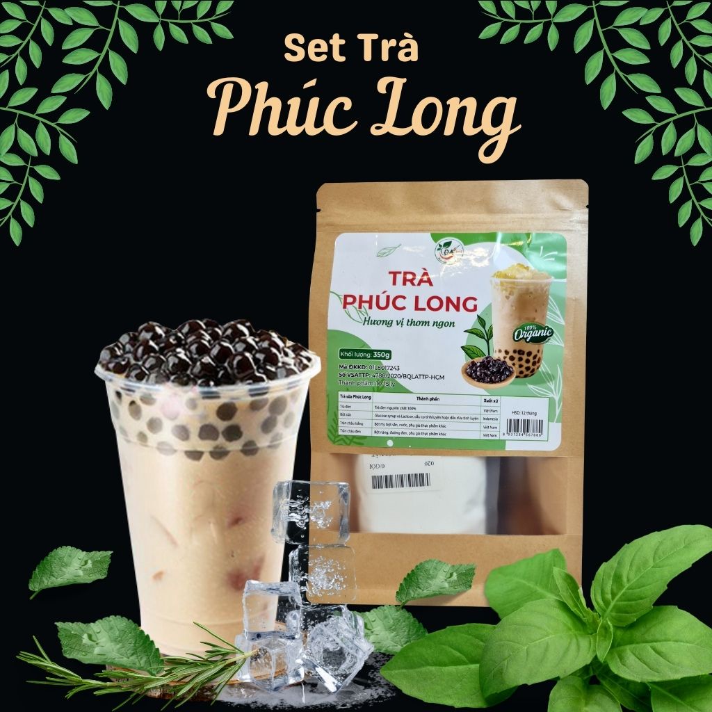 Set trà sữa tự pha Phúc Long trà sữa trân châu truyền thống Trà sữa kem trứng dừa nướng thành phẩm 10 15 cốc Ăn Vặt Cô N