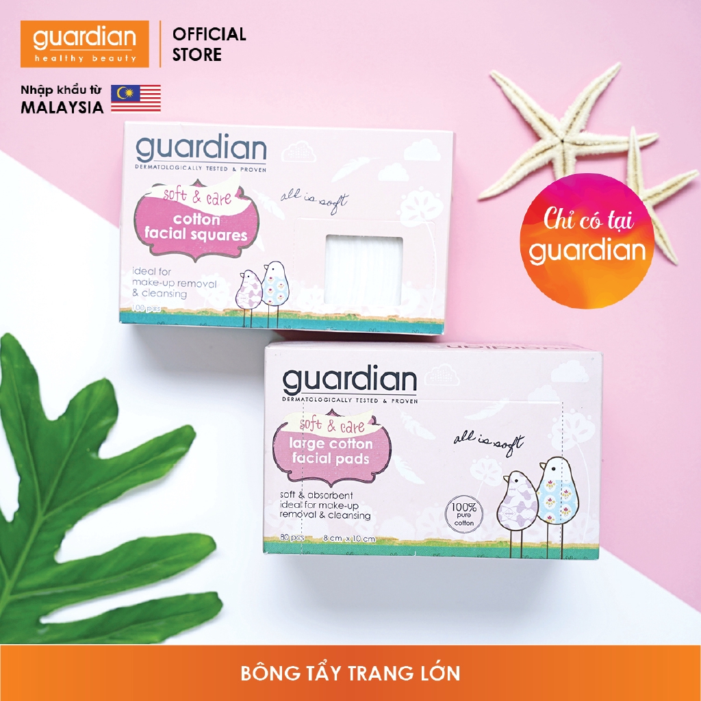 Bông tẩy trang lớn Guardian hộp (80 miếng)