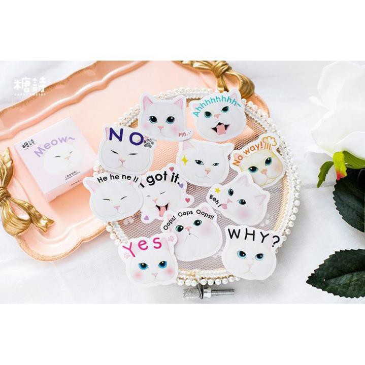 Bộ 46 Sticker Hàn Quốc hình Mèo Con dán trang trí E16