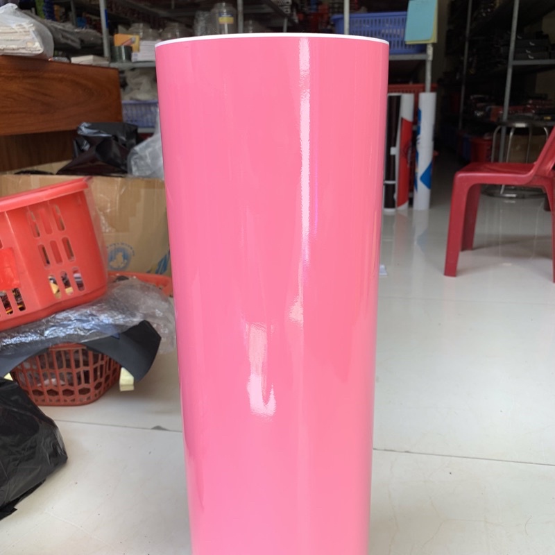 Giấy Decal Sơn Màu Hồng ( Pink ) Cán 3 Lớp Cao Cấp Khổ Cao 60cm x Dài 1m