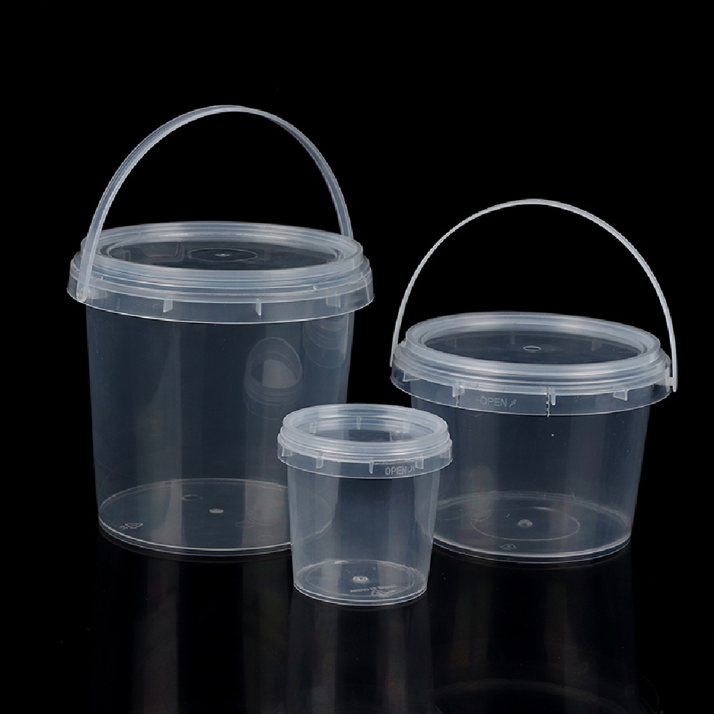 Set 2 xô nhựa cấp thực phẩm có nắp và tay cầm chống rò rỉ