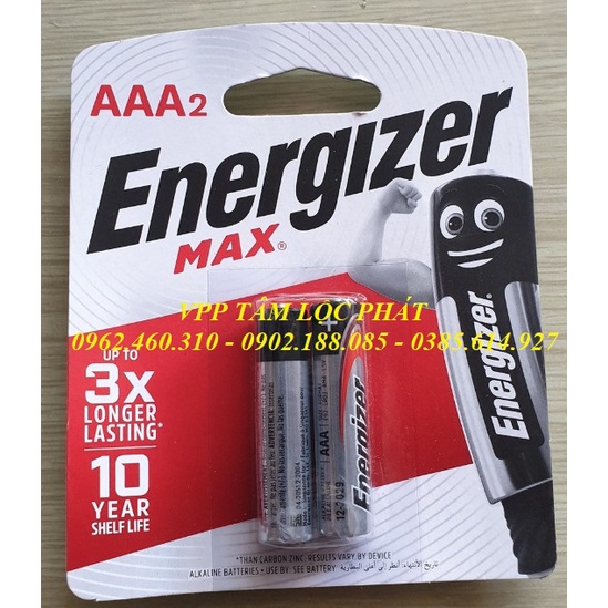 SỈ Vỉ 2 viên Pin Energizer AAA MAX LR03 (Pin đũa) - Pin Alkaline