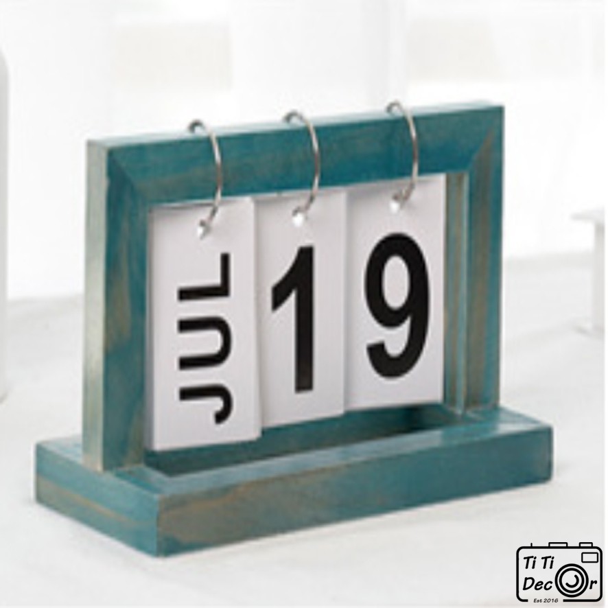 Lịch gỗ vạn niên trang trí chụp ảnh, decor nhà cửa, cửa hàng