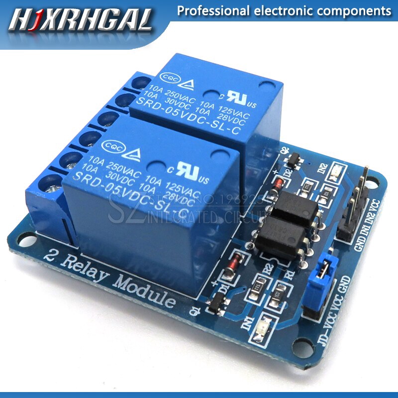 1PCS 5V 2 Channel Relay Module Shield for Arduino ARM PIC AVR DSP Electronic  2-way relay module