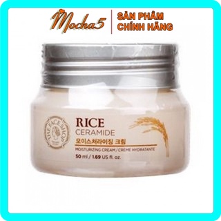Kem dưỡng TFS Rice Ceramide Moisturizing Cream The Face Shop gạo lành tính sáng mịn da 50ml