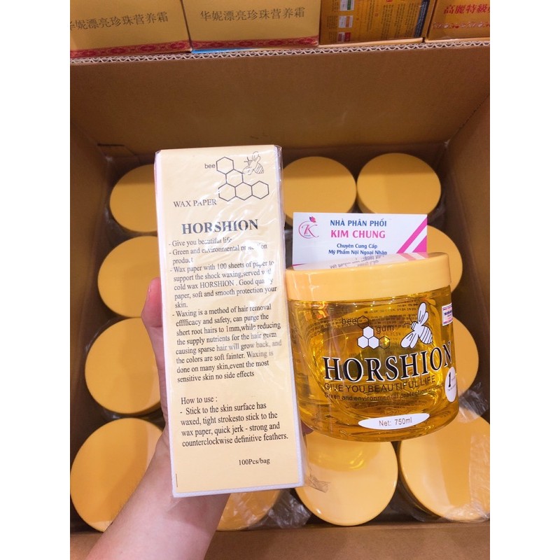 Wax ong Horshion 750ml, giấy wax 100 tờ