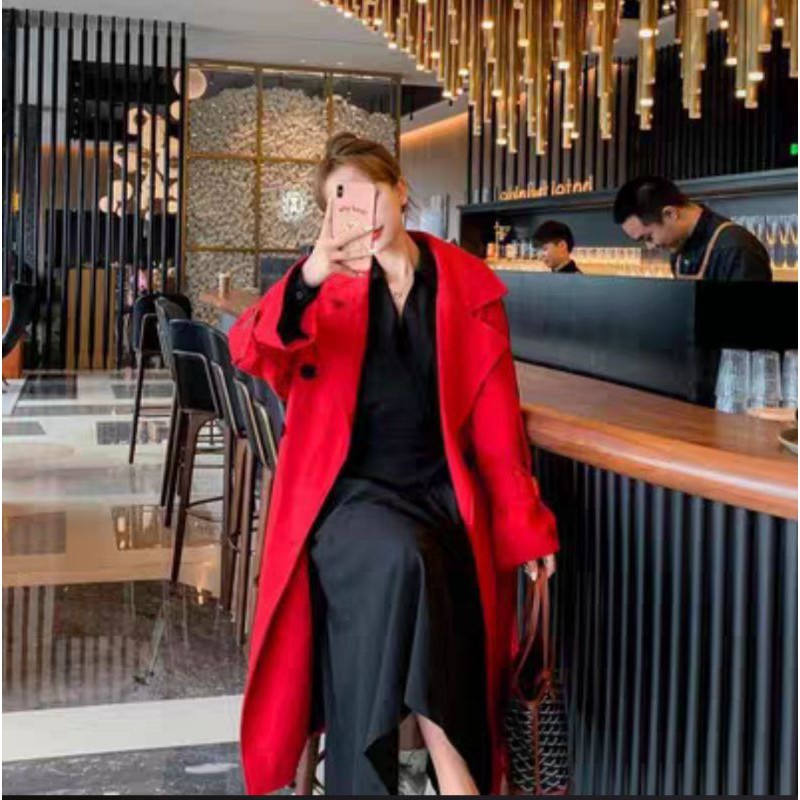 Ảnh thật 5 hình cuối-HC042.Áo khoác mangto thu đông dáng dài phiên bản Hàn Quốc | BigBuy360 - bigbuy360.vn