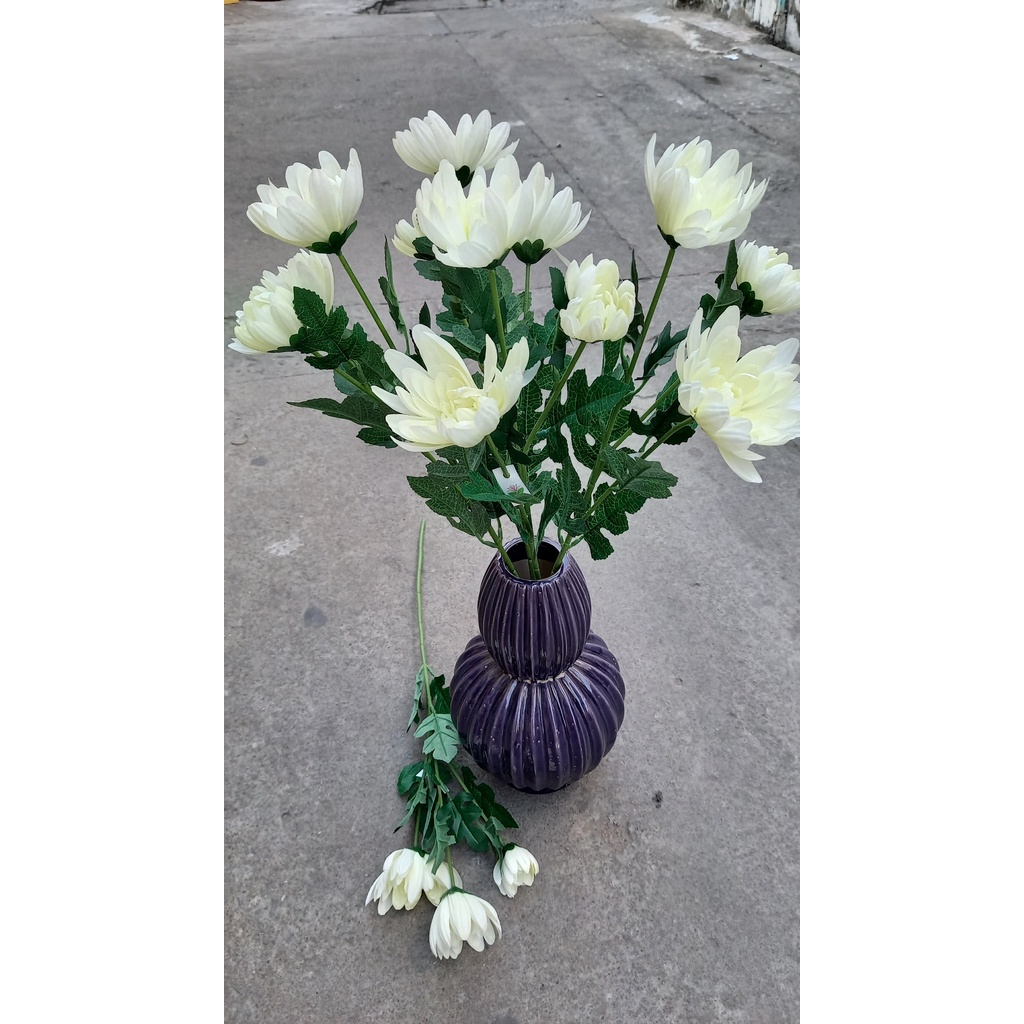 1 Cây cúc lưới 3 bông giả như thật - Hoa giả - Hương Flower