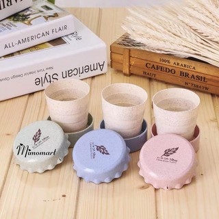 Cốc nhựa uống nước gấp gọn chất liệu lúa mạch thân thiện sử dụng cá nhân 4 màu lựa chọn