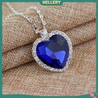 [Hellerytw] Vòng cổ mặt dây chuyền pha lê Titanic Heart Ocean Vòng cổ Quà tặng ngày lễ tình nhân