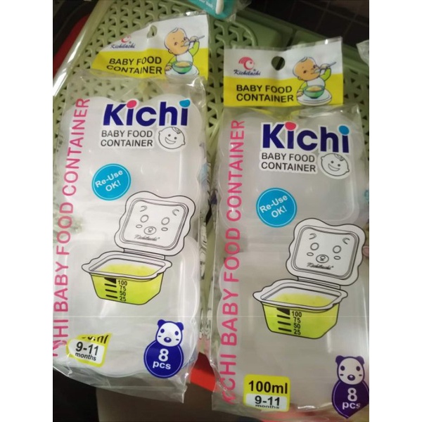 Khay Trữ Đông Đồ Ăn Dặm Cho Bé Kichilachi Kichi, Hộp Trữ Đông Đồ Ăn Dặm Bảo Quản Thức Ăn