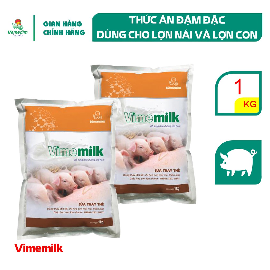 Vemedim VIMEMILK thức ăn đậm đặc cung cấp dinh dưỡng dùng cho lợn nái và lợn con, gói 1kg