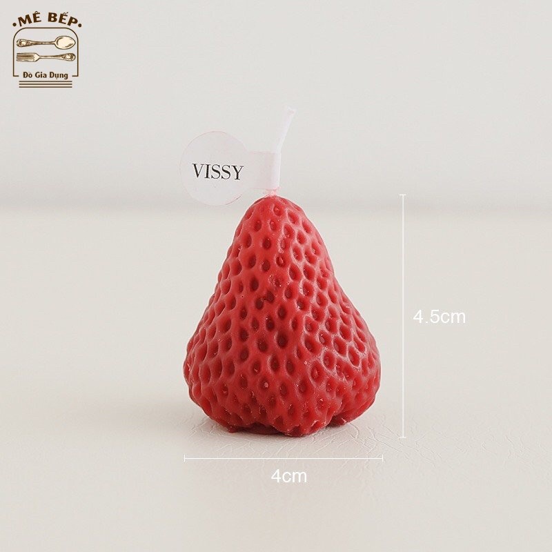 Nến thơm hình quả dâu tây decor phòng, hương thơm thư giãn