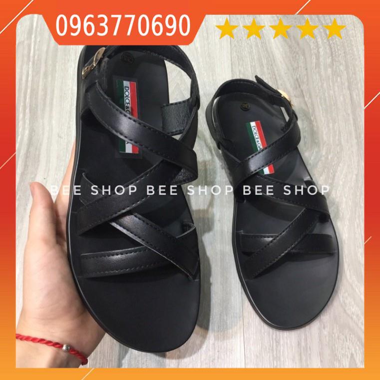 Dép quai hậu DG da bò đế cao su - Dép sandal DG nam - Dép xỏ ngón - Bee Shop