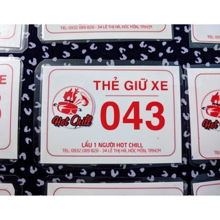 Thẻ giữ xe ép nhựa plastic