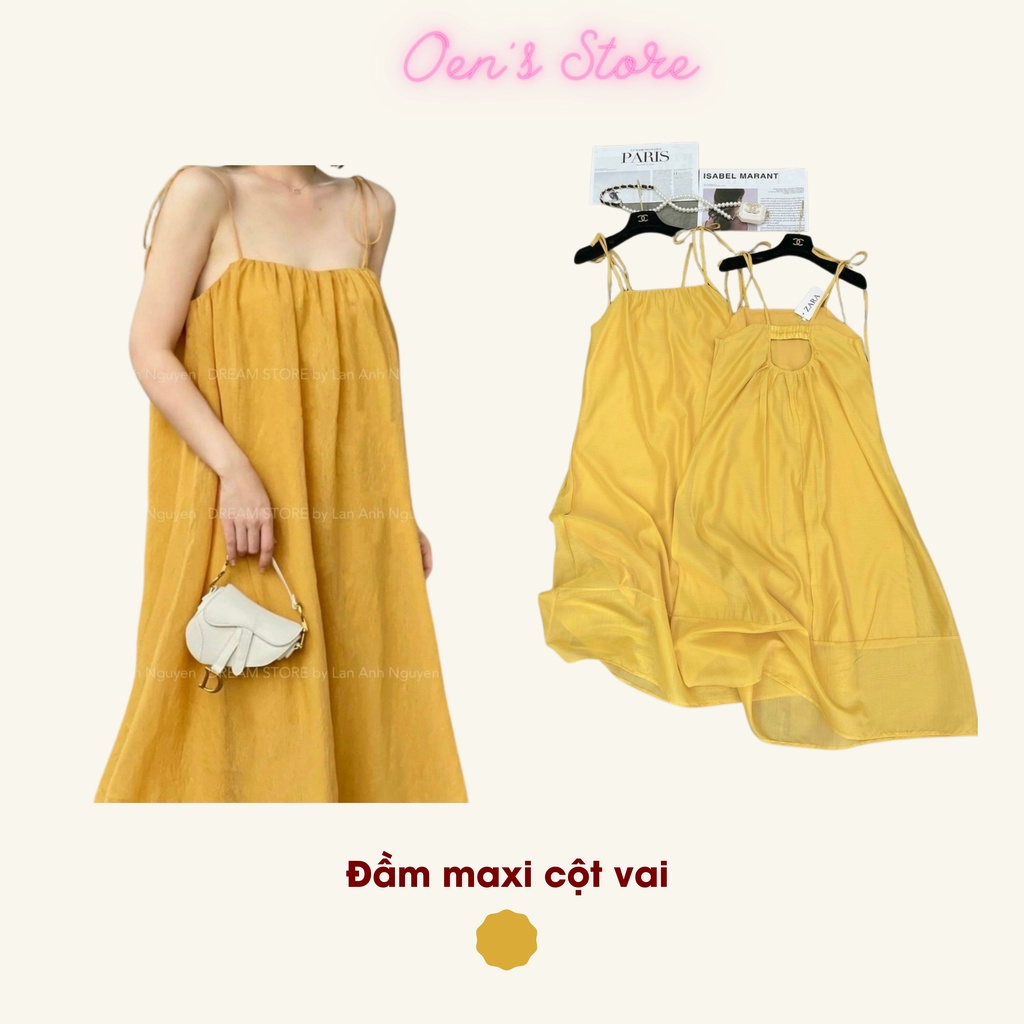 Đầm maxi 2 dây dáng dài đi biển OEN'S STORE, đầm suông dáng rộng cho cả mẹ bầu