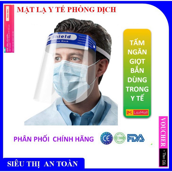 Mặt nạ,Tấm Chắn Ngăn Giọt Bắn Face Shield Ngăn Ngừa Văng Bắn Phòng Chống Dịch Hiệu Quả Tối Ưu - Hàng Chính Hãng . .