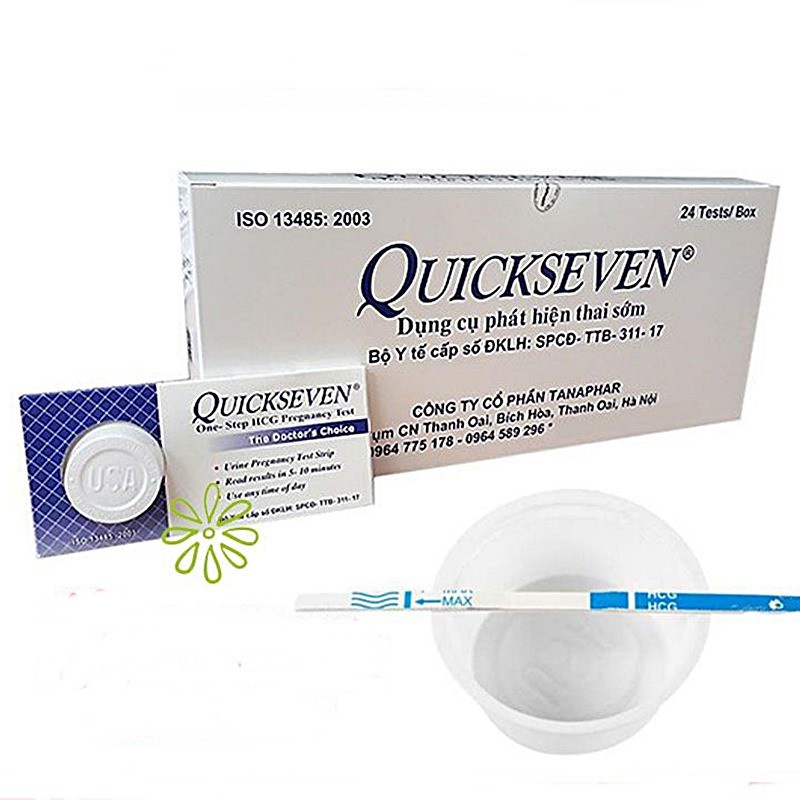 Que thử thai Quickseven- Test thử thai hai vạch sớm nhanh hiệu quả tức thì