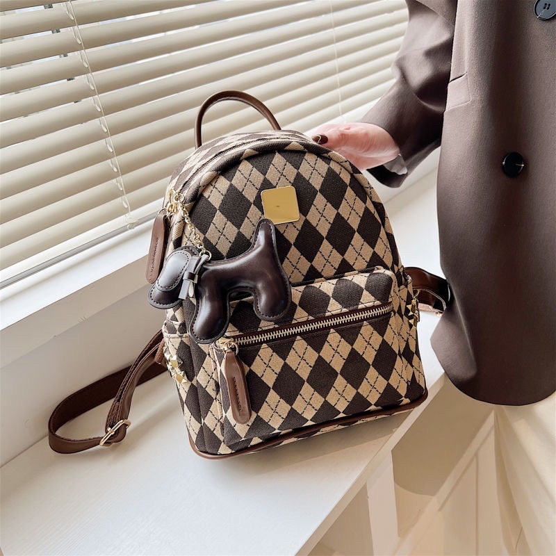 Balo mini kẻ caro thời trang nữ phong cách vintage chất lượng cao giá rẻ balo đi chơi du lịch phong cách hàn quốc bl002