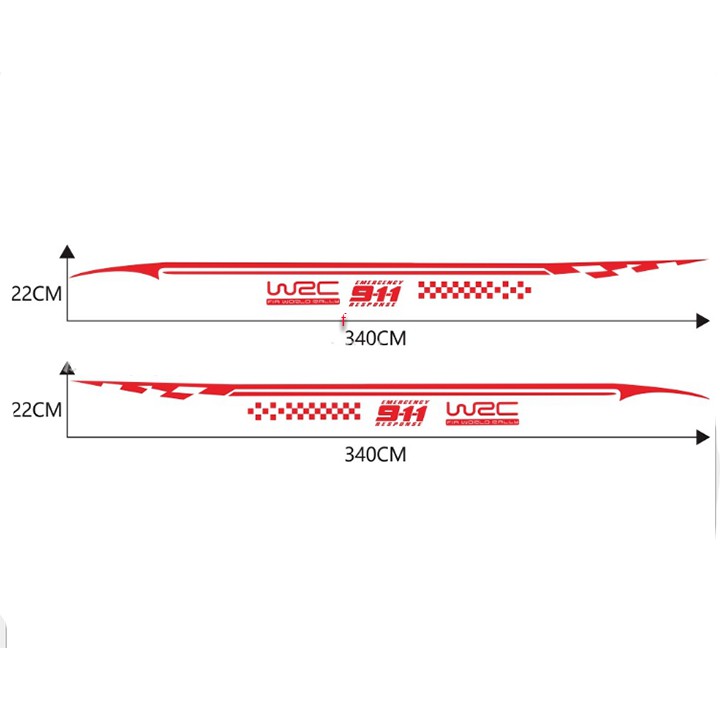 Tem dán sườn Decal dán sườn trang trí Ô tô D-349 Tặng kèm dụng cụ dán Tem