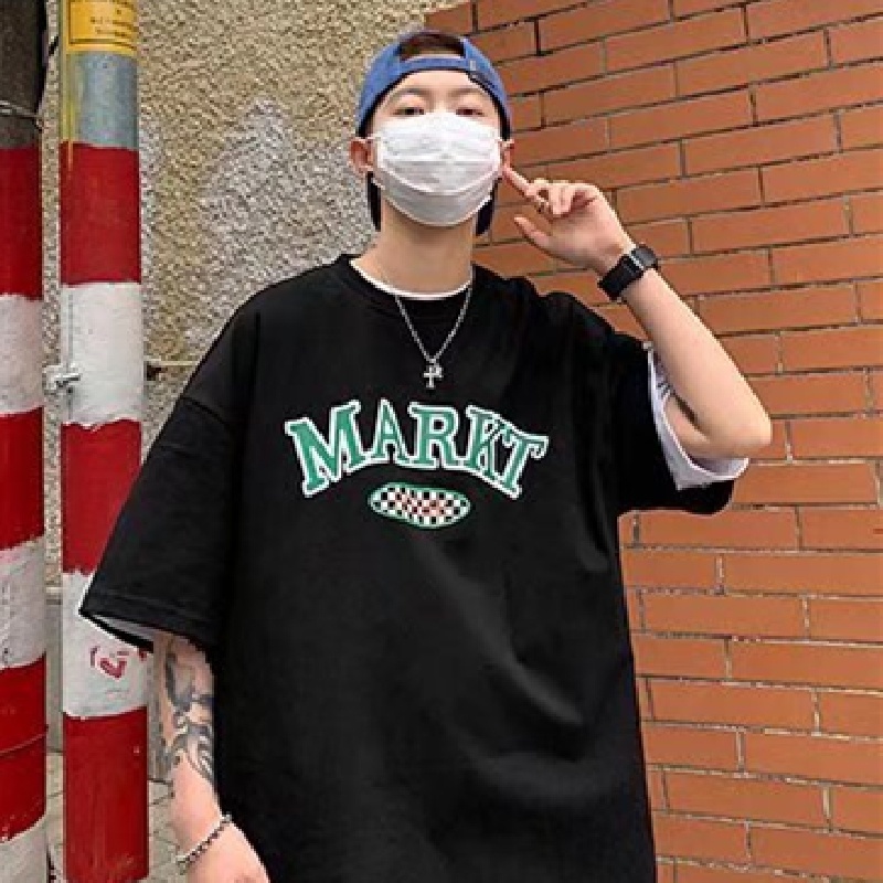 Áo Thun Nam Dáng Rộng In Chữ Phong Cách Hip Hop Nhật Bản Thời Trang Mùa Hè Cỡ Lớn M-5XL