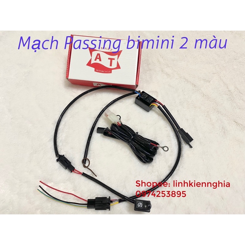 Mạch passing bi mini 2 màu kèm nút đề và dây ắc quy