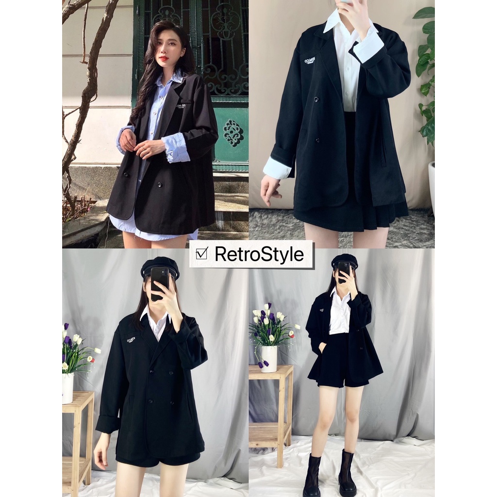 Áo Blazer nữ dáng rộng dài tay 5574