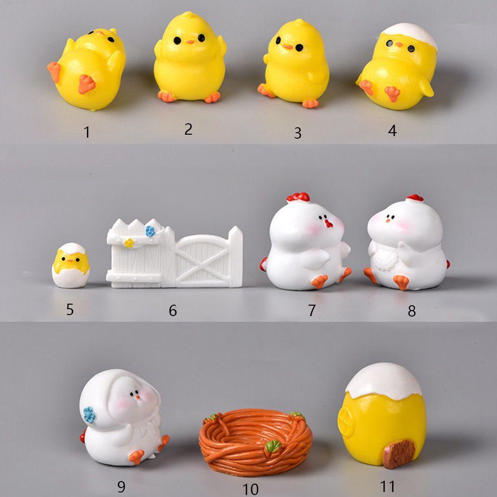 MIQUEL Mô Hình Gà Con Mini Dễ Thương Dùng Trang Trí Tiểu Cảnh DIY