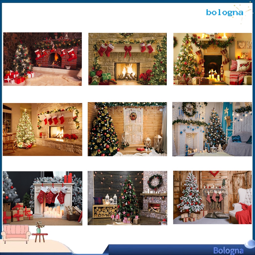 Tấm phông nền bằng vải không dệt họa tiết ông già noel