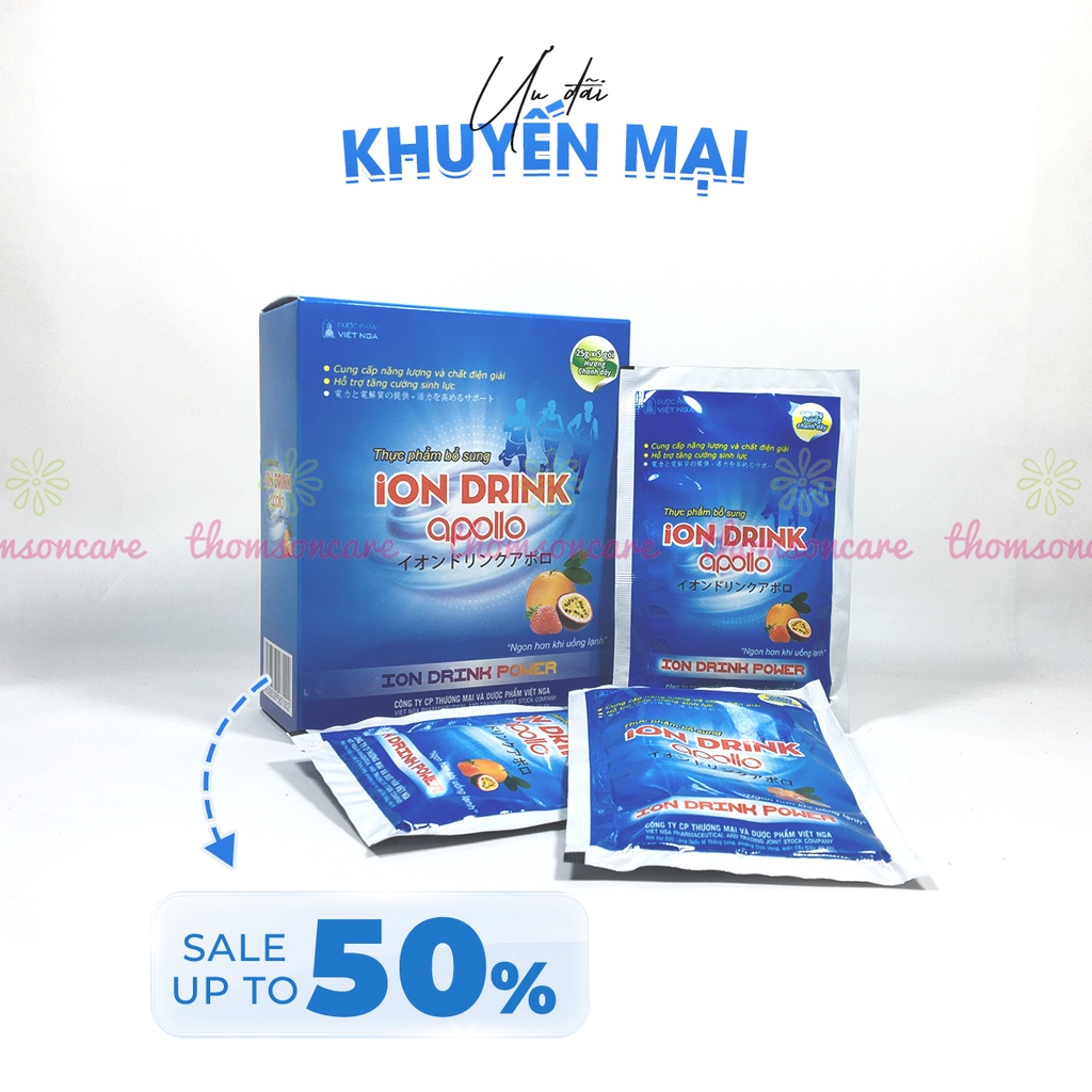 Nước điện giải ion drink powder Oresol hộp 5 gói vị chanh leo Orezol - Bù nước khi ốm sốt, chơi thể thao