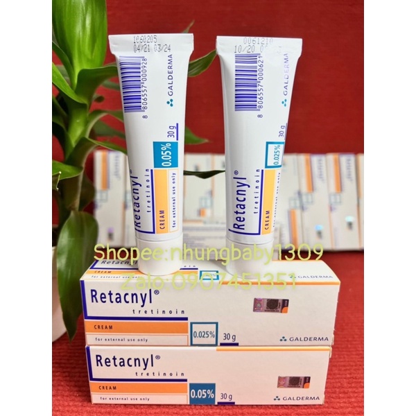 Retacnyl Tretinoin 0.025% 0.05% (30g) chống lão hoá,mụn da sần sùi