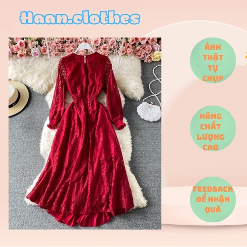Đầm tay dài dáng suông chất ren 6 màu