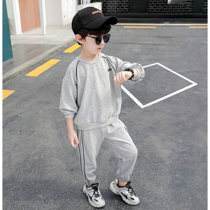 Bộ Quần Áo Phong Cách Hàn Quốc Cho Bé Trai Và Bé Gái, Chất liệu Nỉ Bông_Vi05