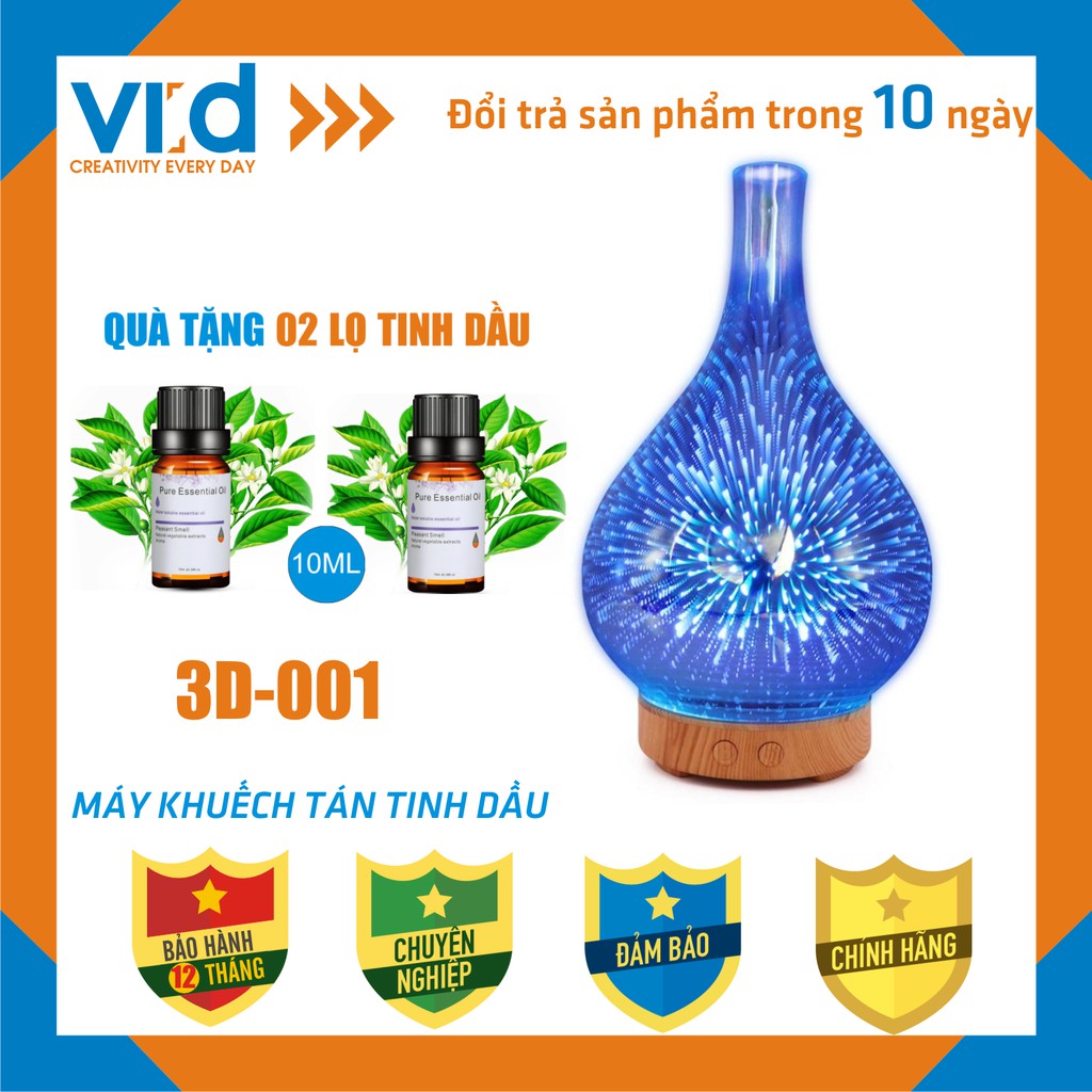 [TẶNG NGAY 02 LỌ TINH DẦU 10ML] MÁY KHUẾCH TÁN TINH DẦU GIỌT NƯỚC 400ML CAO CẤP, BẢO HÀNH 12 THÁNG !!!