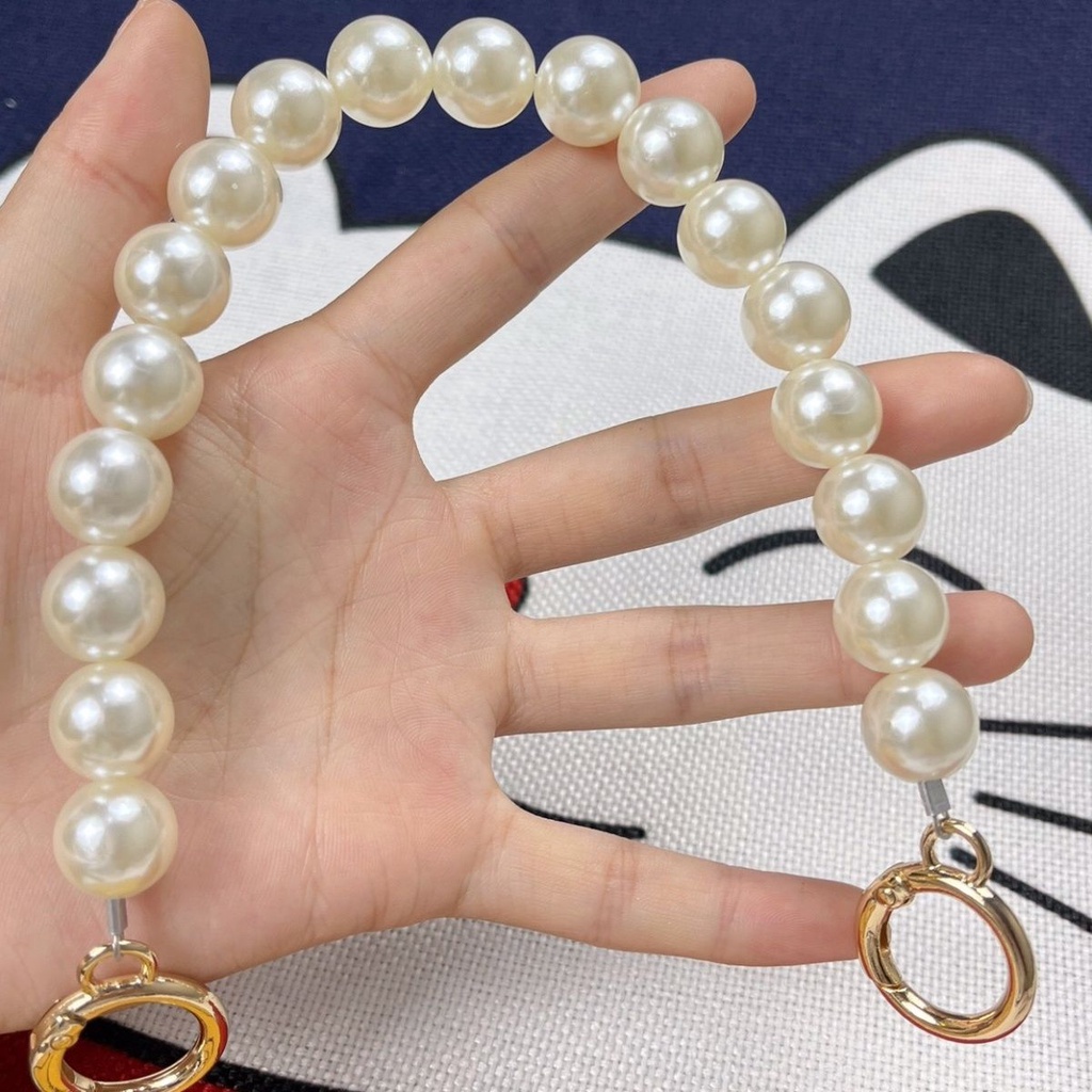 [Giao Hàng Nhanh] Phụ Kiện Hạt Ngọc Trai Trang Trí Túi Xách Nữ Dây Xích Ngắn V