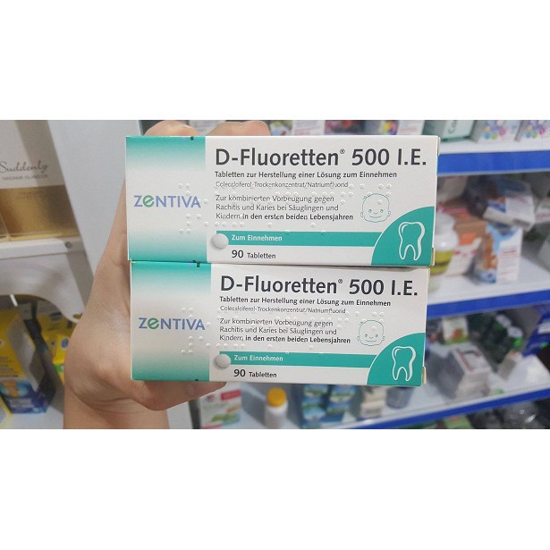 Vitamin D Zentiva Fluoretten 500 IE Đức 90 viên hỗ trợ phát triển chiều cao cho bé
