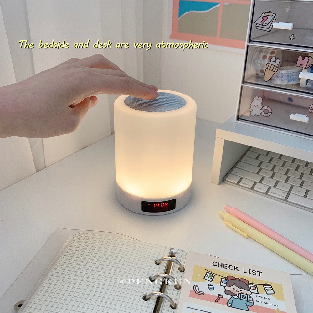 Loa Bluetooth Kiêm Đồng Hồ Báo Thức Không Dây Tích Hợp Đèn Ngủ Đa Năng