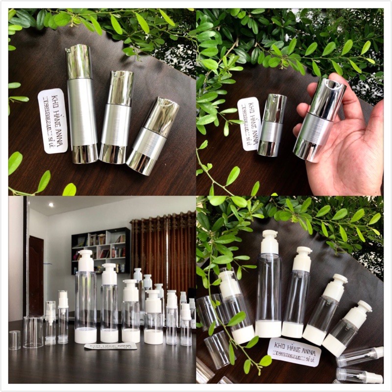 Chai xịt giọt / xịt sương CHÂN KHÔNG BẠC Chiết Mĩ phẩm  - Lọ Hút Chân không 10ml / 20ml / 30ml 50ml / 100ml