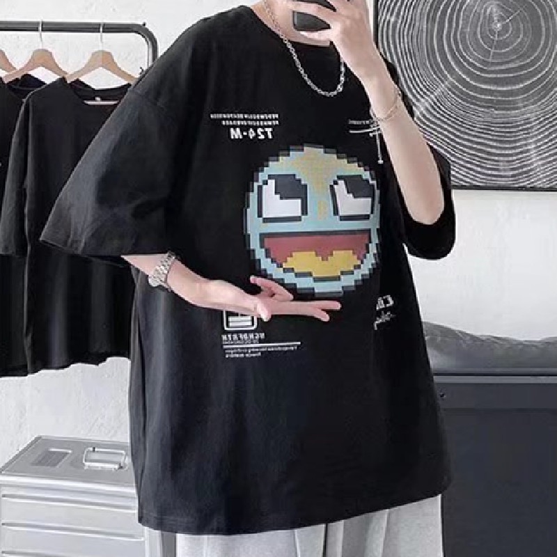 Áo Thun Tay Ngắn Dáng Rộng In Chữ Thoải Mái Thời Trang Mùa Hè Phong Cách Hàn Quốc Cho Nam Và Nữ