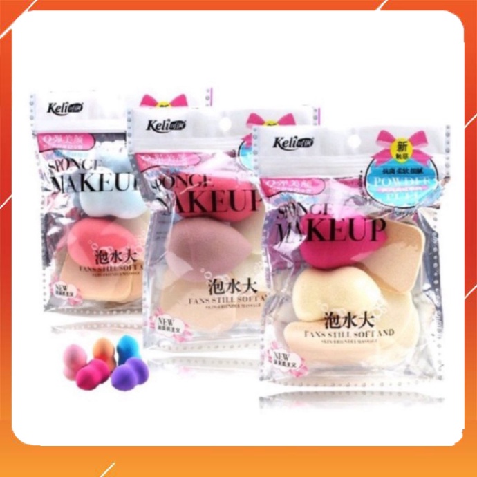 Bộ 6 mút trang điểm bọt biển Keli sponge makeup