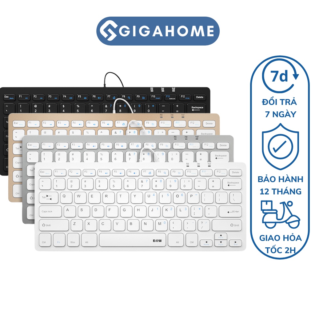 Bàn Phím Không Dây Bluetooth GIGAHOME Mini Kết Nối Điện Thoại, Máy Tính Bảng 1657