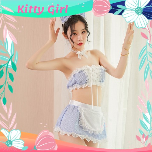 Cosplay Hầu Gái Tai Mèo Dễ Thương Hóa Trang Nữ Giúp Việc Sexy Set Đồ Lót Gợi Cảm CO14