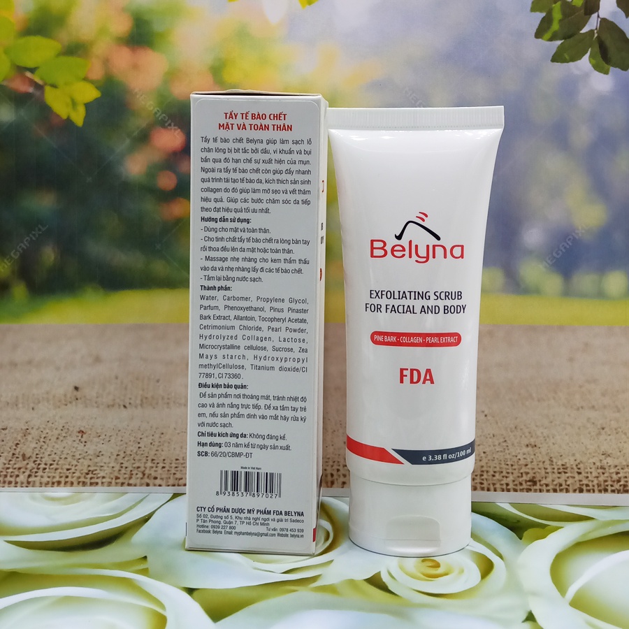 Combo Tẩy Tế Bào Chết 100ml & Sữa Rửa Mặt Belyna 80ml Belyna